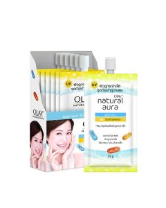 OLAY โอเลย์ เนเจอรัล ออร่า ไลท์ 7.5 กรัม (1 กล่อง 6 ซอง) Natural White Light Cream