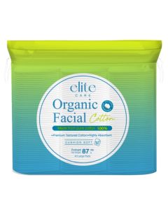 Elite care อีลิท แคร์ ออร์แกนิค เฟเชียล คอตตอน 87 กรัม. Elite care Organic Facial Cotton Pad 87g.