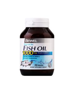 BEWEl น้ำมันปลาแซลมอน ฟิชออย โอเมก้าสูง บำรุงสมอง 30 เม็ด Bewel Salmon Fish Oil 30 Capsules.
