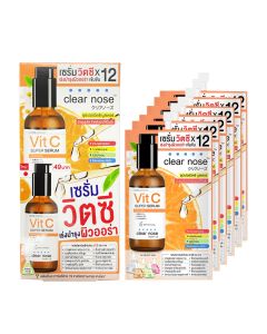 CLEAR NOSE เคลียร์โนส วิตามิน ซี คอนเซนเทรตเต็ด ซูเปอร์ เซรั่ม.CLEAR NOSE VITAMIN C CONCENTRATED SUPER SERUM.(มีให้เลือกแยยซองและกล่อง)