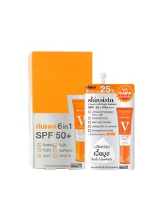 Skinsista สกินซิสต้า วี แอคเน่&ออยล์ คอนโทรล ซันบล็อก SPF50+ PA++++ 5 กรัม (1 กล่อง 6 ซอง) V Acne & Oil Control Sunblock SPF 50+PA++++