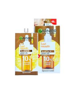 GARNIER การ์นิเย่ สกิน แนทเชอรัลส์ ไบรท์ คอมพลีท โอเวอร์ ไนท์ บูสเตอร์ เซรั่ม 7.5 มล. (1 กล่อง 6 ซอง) Garnier Skin Naturals Bright Complete Overnight Booster Serum