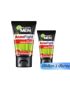 GARNIER การ์นิเย่ เมน แอคโนไฟท์ สครับ อิน โฟม.GARNIER MEN SCRUB IN FOAM.(มีให้เลือก 2 ปริมาณ)