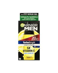 GARNIER การ์นิเย่ เมน เทอร์โบไบรท์ 5X วิตามินซี ซูเปอร์ เซรั่ม เจล.Garnier Men Turbobright  5X Vitamin C Super Serum Gel.(มีให้เลือกทั้งแบบกล่องและแบบซอง)