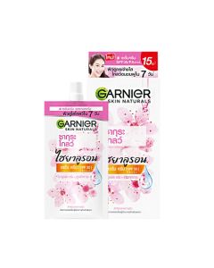 GARNIER การ์นิเย่ สกิน แนทเชอรัลส์ ซากุระโกลว์ ไฮยาลูรอน เซรั่มครีม เอสพีเอฟ 30 พีเอ+++ 7 มล.  Garnier Skin Naturals Sakura Glow Hyaluron Serum Cream SPF30/PA+++ 7 ml. (มีให้เลือกทั้งแบบกล่องและแบบซอง)