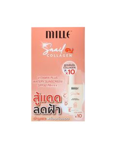 MILLE มิลเล่ สเนล คอลลาเจน วิตามินพลัส วอเทอร์รี่ ซันสกรีน SPF50 PA+++.Mille Snail Collagen Watery Sunscreen Spf50 Pa +++ 6 g.(มีให้เลือกทั้งแบบกล่องและแบบซอง)