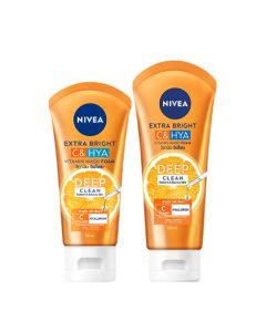 NIVEA นีเวีย เอ็กซ์ตร้า ไบรท์ ซี แอนด์ ไฮยา วิตามิน วอช โฟม NIVEA EXTRA BRIGHT C & HYA VITAMIN WASH FOAM.(มีให้เลือก2ปริมาณ)