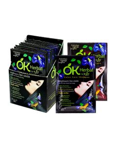 OK HERBAL โอเค เฮอเบิล แชมพูปิดผมขาว แชมพูเปลี่ยนสีผม.OK Herbal Color Care Shampoo.(ยกโหล 12ซอง มีให้เลือก 4 สี)