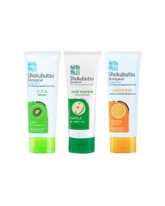 SHOKUBUTSU โชกุบุสซึ โฟม สครับ 100 กรัม.SHOKUBUTSU MONOGATARI FACIAL FOAM SCRUB 100 g. (มี3สูตรให้เลือก)