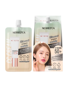 MERREZCA เมอร์เรซกา คัลเลอร์ คอลเลคติ้ง ซีซี ครีม SPF50+/PA+++ 5มล.(1 กล่อง 6 ซอง) Merrez'ca Color Correcting CC Cream