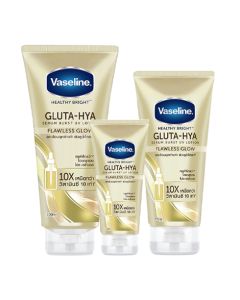 Vaseline วาสลีน เฮลธี้ ไบรท์ กลูต้า-ไฮยา ฟลอเลส โกลว์  Vaseline Healthy Bright Gluta-Hya Serum Burst UV Lotion Flawless Glow (มีให้เลือก 3 ขนาด)